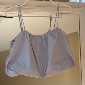 H&M Bubble Crop Light Blue Spaghetti Strap Top